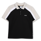 Short-sleeved polo shirt, BLACK, hi-res