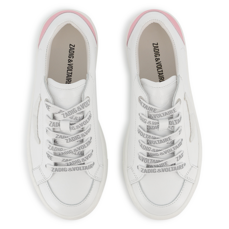 Lace-up leather trainers