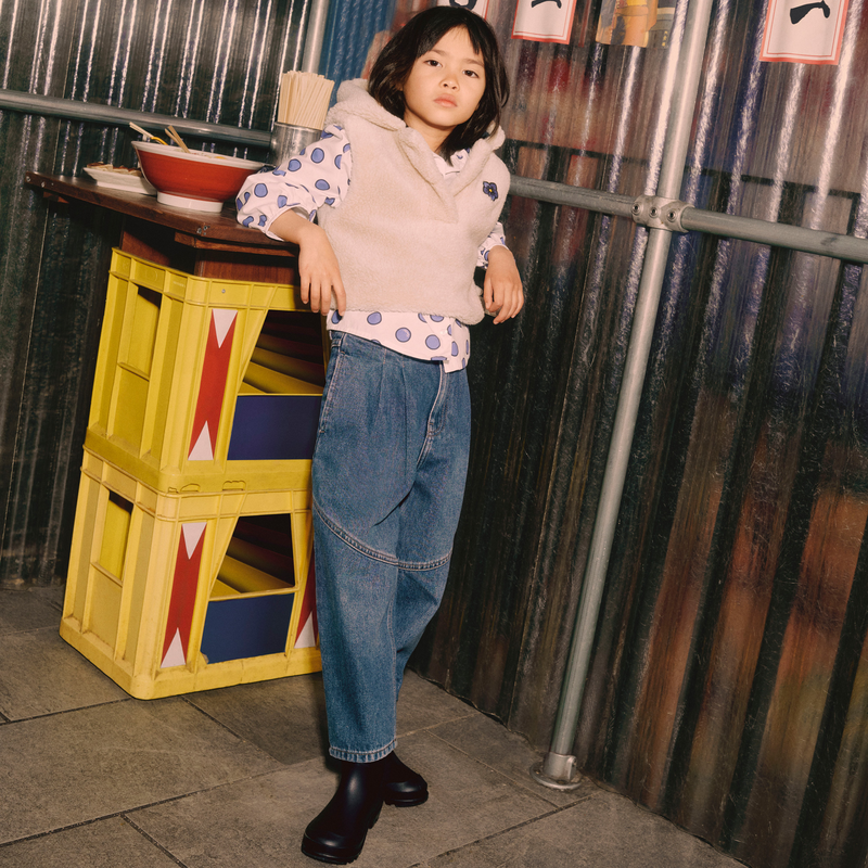 Pleated panelled jeans KENZO KIDS 
                        GIRL