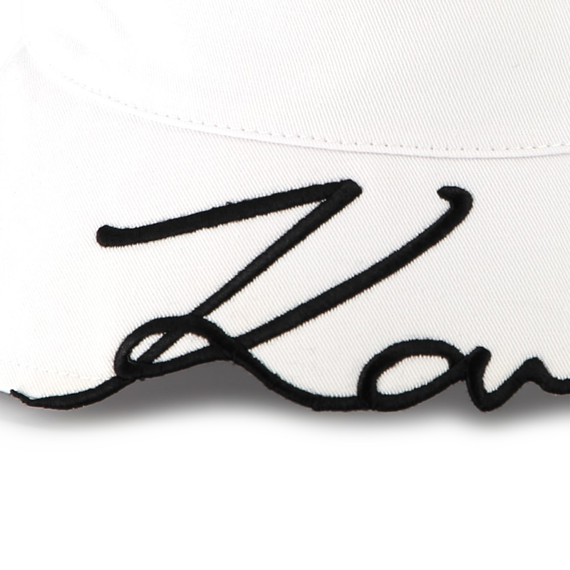 Embroidered cotton bucket hat KARL LAGERFELD KIDS 
                        GIRL