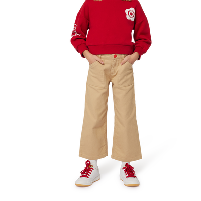 Flared cotton trousers KENZO KIDS GIRL