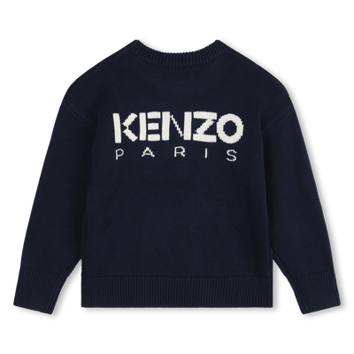 Knitted flower and logo jumper KENZO KIDS GIRL