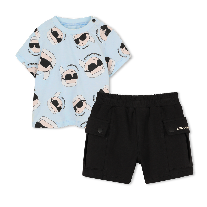 T-SHIRT AND SHORTS SET KARL LAGERFELD KIDS 
                        BOY