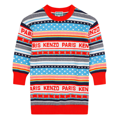 Jacquard knitted dress KENZO KIDS GIRL