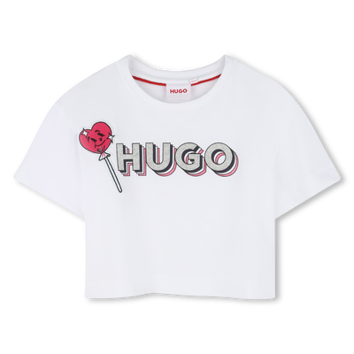 T-shirt with patch and logo HUGO GIRL