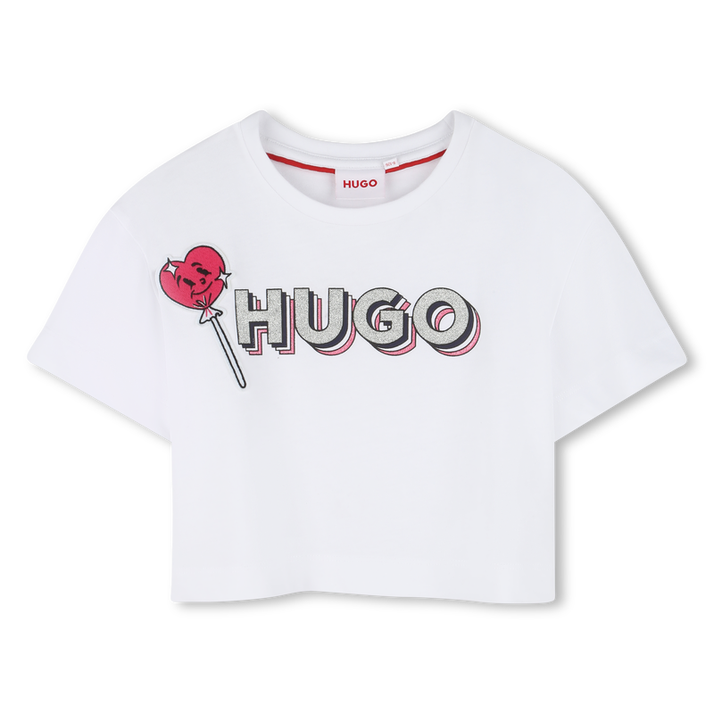 T-shirt with patch and logo HUGO 
                        GIRL
