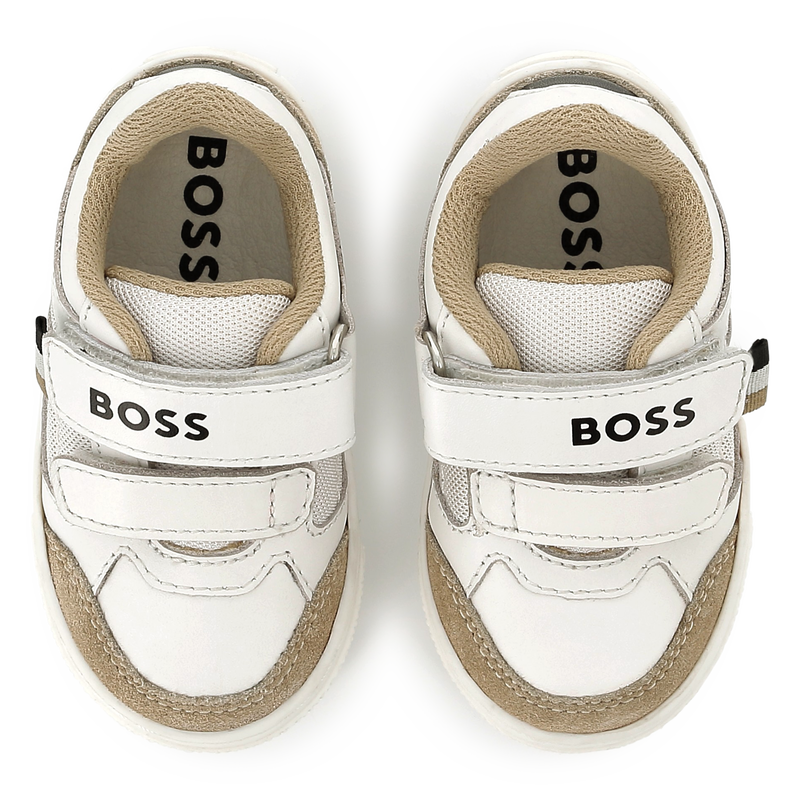Leather hook-and-loop trainers BOSS 
                        BOY