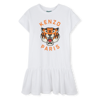 Logo print dress with ruffle KENZO KIDS 
                    GIRL