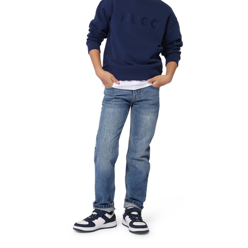 Straight-Cut Cotton Jeans HUGO 
                        BOY