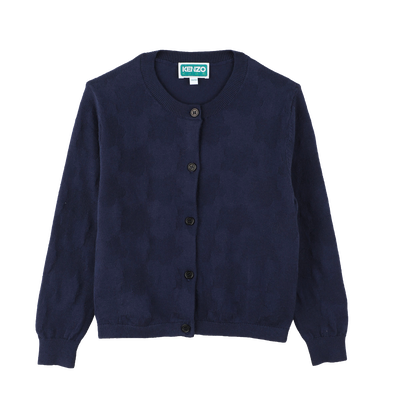 Plain buttoned cardigan KENZO KIDS GIRL