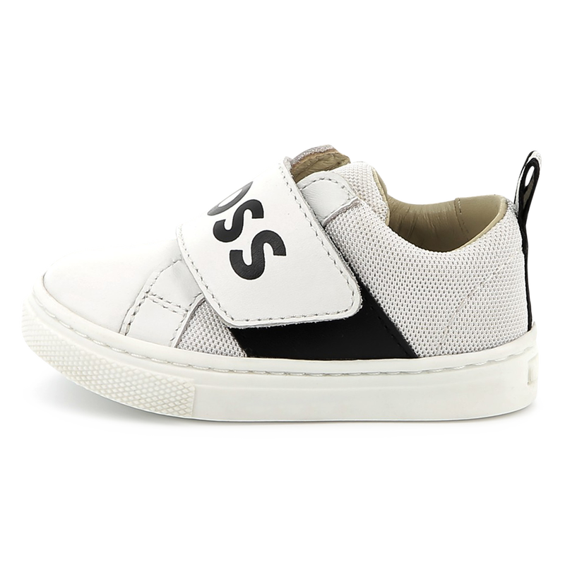 Leather hook-and-loop trainers BOSS 
                        BOY