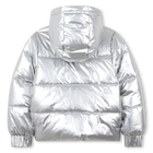 Silver hooded puffer jacket DKNY 
                    GIRL