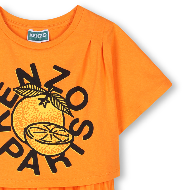 2-in-1 Logo print dress KENZO KIDS 
                        GIRL