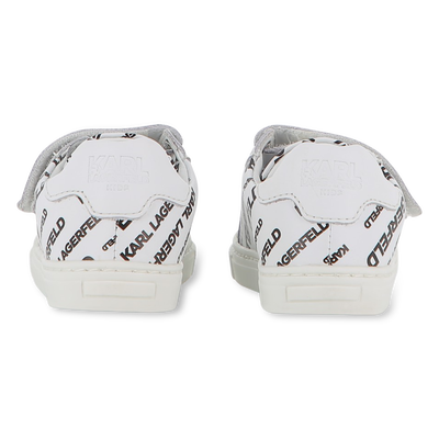 Leather hook-and-loop trainers KARL LAGERFELD KIDS UNISEX