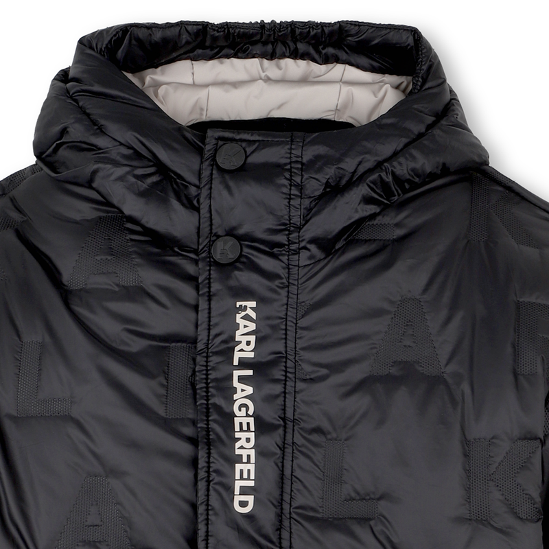 Polyester hooded down jacket KARL LAGERFELD KIDS 
                        BOY