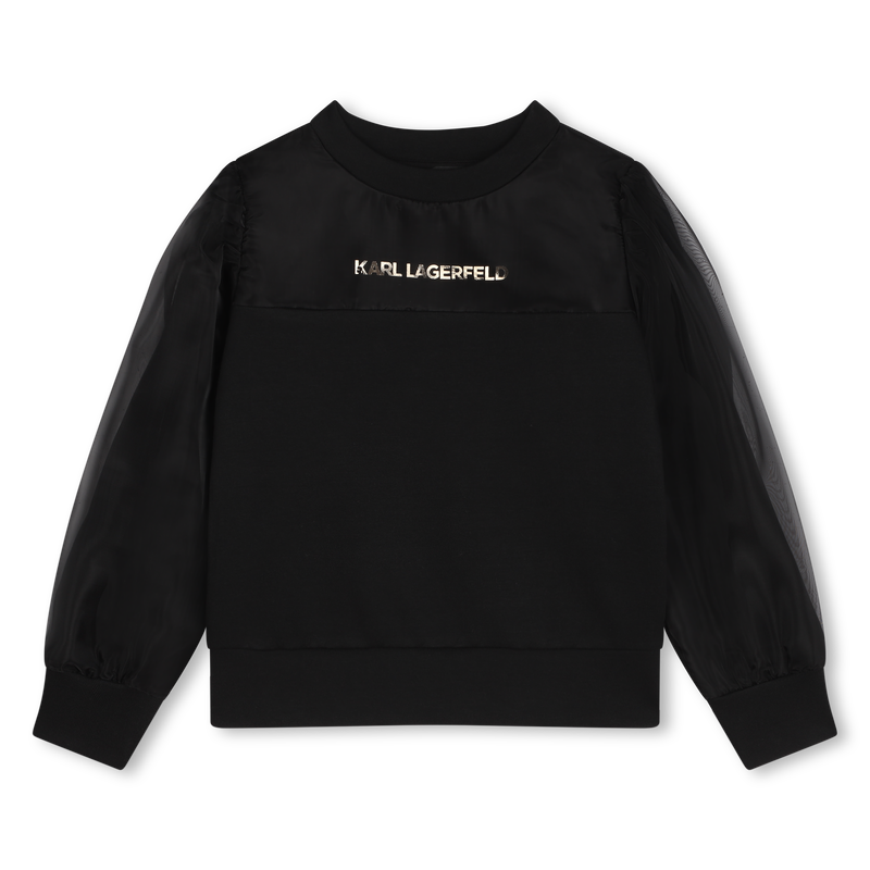 Organza-Sleeve Sweatshirt KARL LAGERFELD KIDS 
                        GIRL