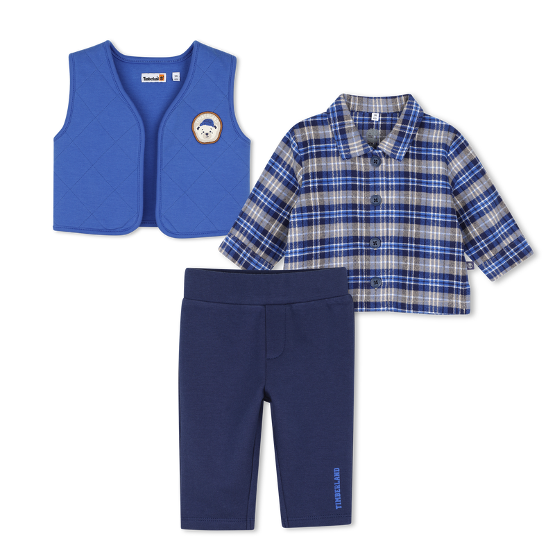 Cardigan, shirt, and trousers set TIMBERLAND 
                        BOY
