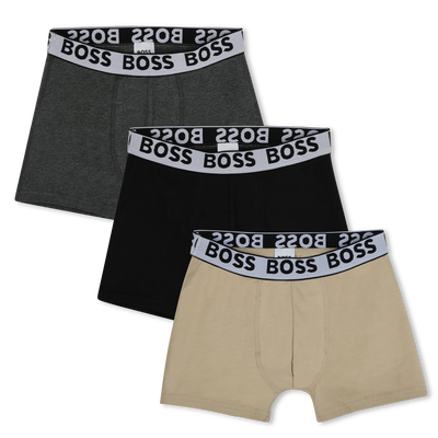 Set of 3 cotton boxer shorts BOSS BOY