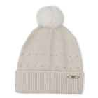 Knitted hat with pompom, LIGHT GOLD, hi-res