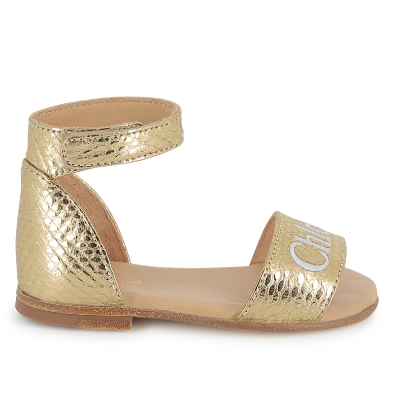 Leather sandals with straps CHLOE 
                        GIRL