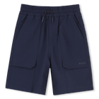 Fleece bermuda shorts, NAVY, hi-res