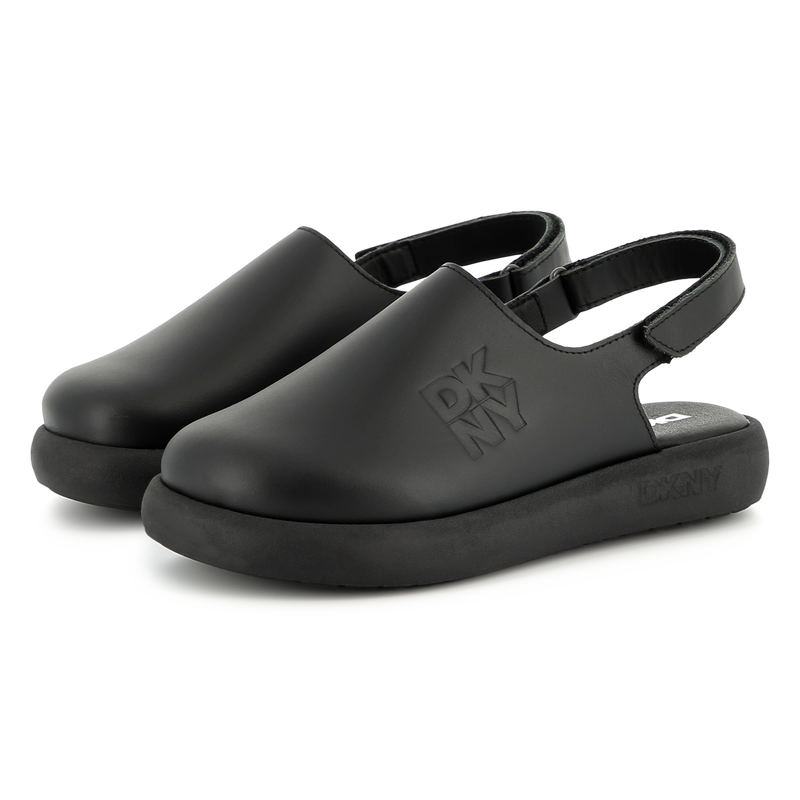 Leather hook-and-loop clogs DKNY 
                        UNISEX