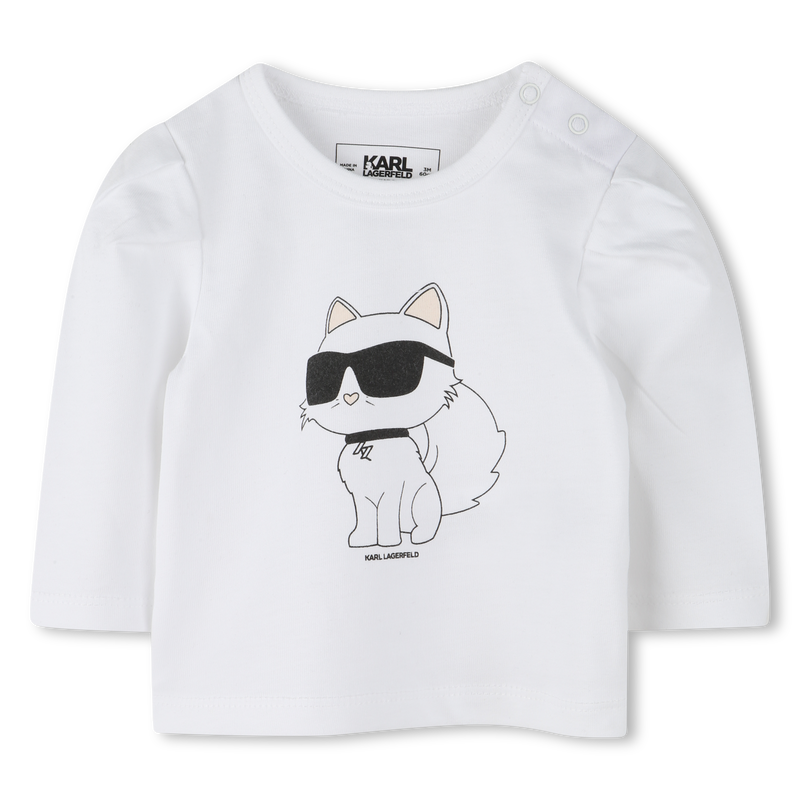 Cotton T-shirt and leggings KARL LAGERFELD KIDS 
                        GIRL