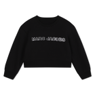 Cropped fleece sweatshirt, BLACK, hi-res