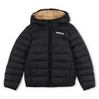 Down jacket with logo, BLACK CHOCOLATE BROWN, hi-res
