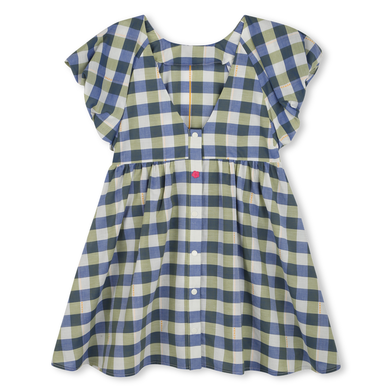 Chequered cotton dress KENZO KIDS 
                        GIRL