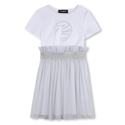 BI-MATERIAL SHORT SLEEVE DRESS KARL LAGERFELD KIDS GIRL