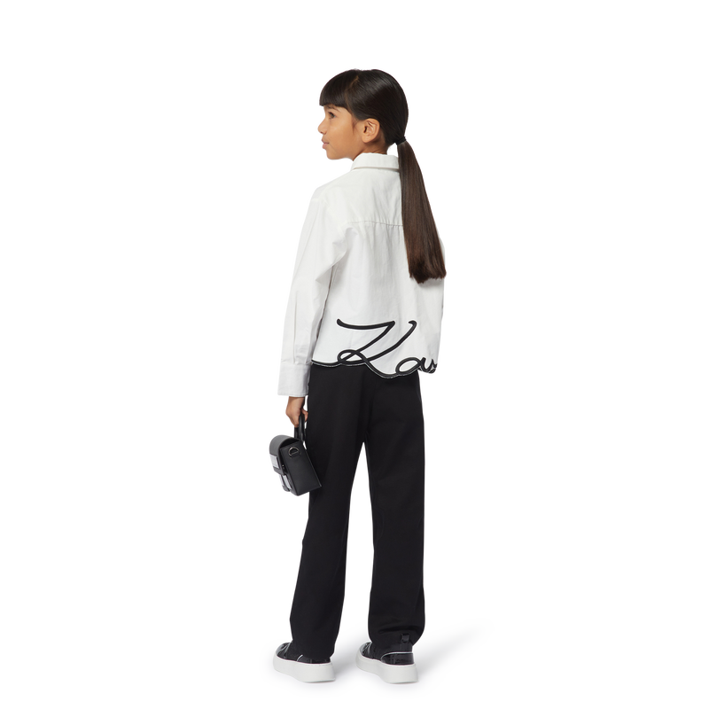 Signature Logo Button-Up KARL LAGERFELD KIDS 
                        GIRL