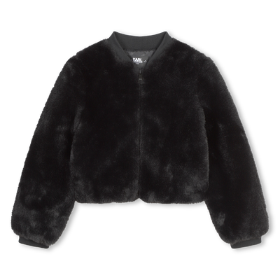 Fluffy polar fleece jacket KARL LAGERFELD KIDS GIRL