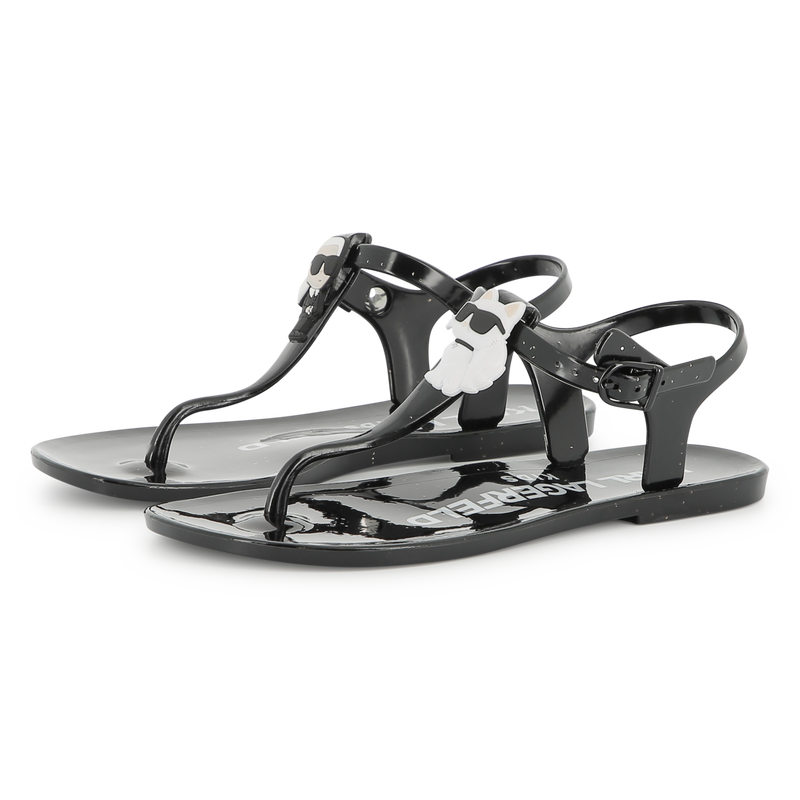 Buckled sandals with badge KARL LAGERFELD KIDS 
                        GIRL