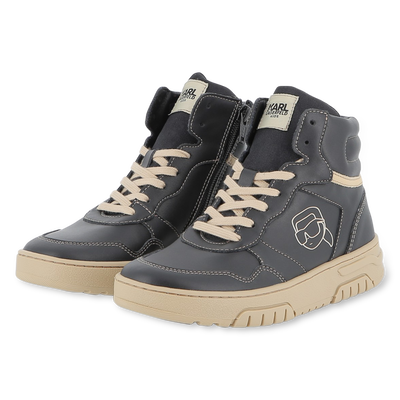 Lace-up high-top sneakers KARL LAGERFELD KIDS BOY
