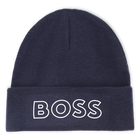 Knitted hat with logo, NAVY, hi-res