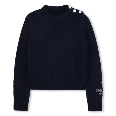 Round sweater with buttoned opening ZADIG & VOLTAIRE GIRL