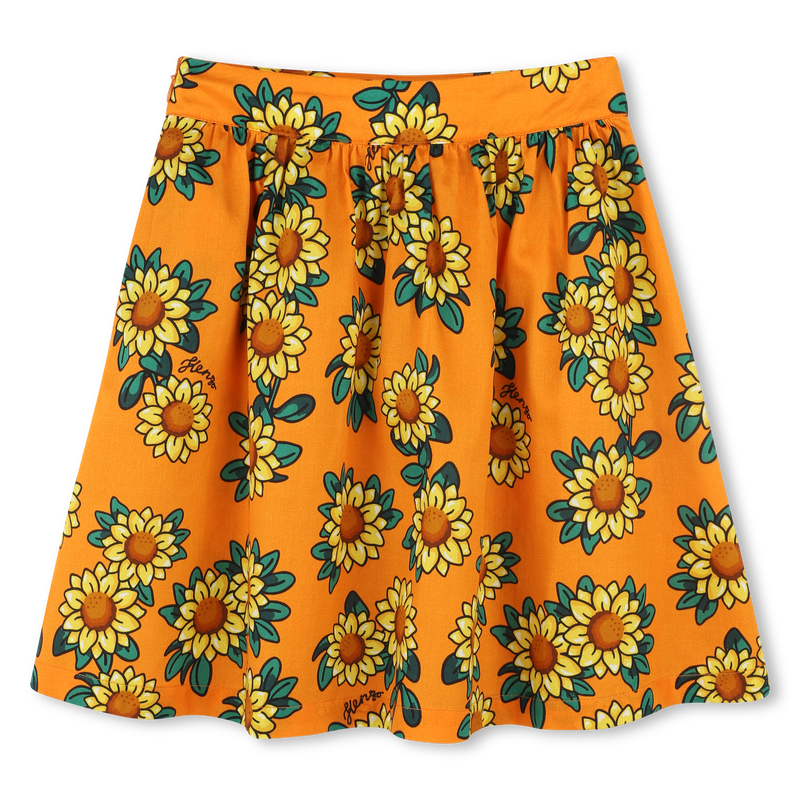 Cotton satin printed skirt KENZO KIDS 
                        GIRL
