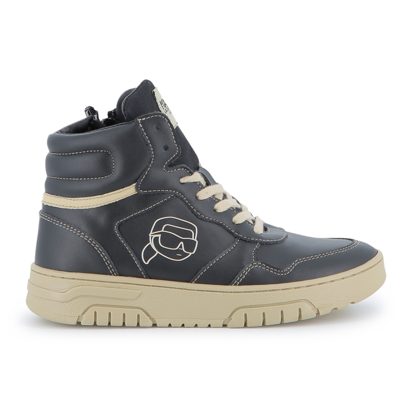 Lace-up high-top sneakers KARL LAGERFELD KIDS 
                        BOY
