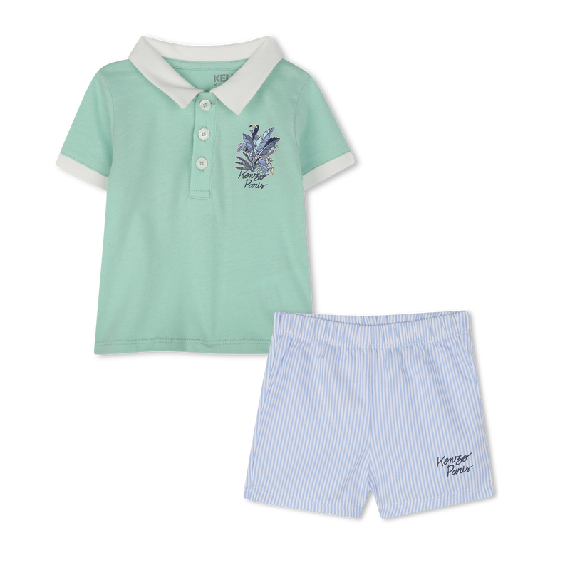 Cotton polo shirt and shorts KENZO KIDS 
                        BOY