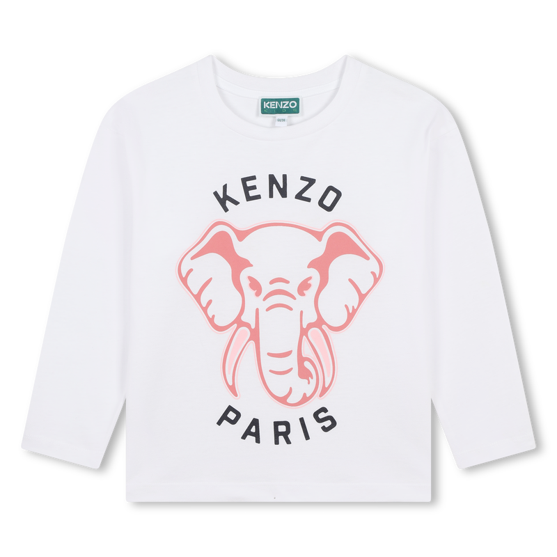 Long-Sleeved Cotton T-Shirt KENZO KIDS 
                        GIRL