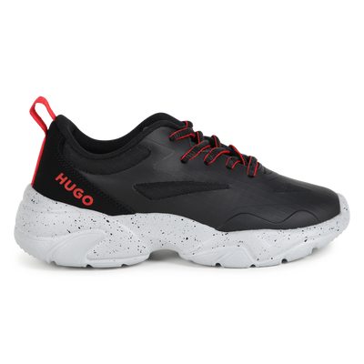 Multi-texture lace-up trainers HUGO BOY