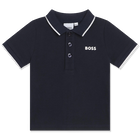 Short-sleeved polo shirt, NAVY, hi-res
