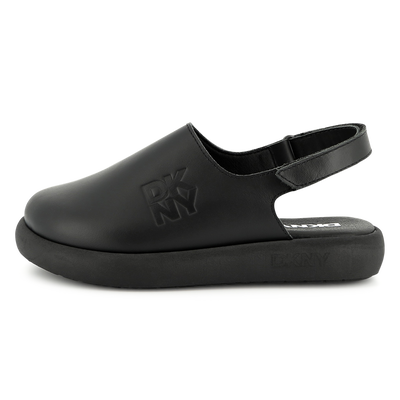 Leather hook-and-loop clogs DKNY UNISEX