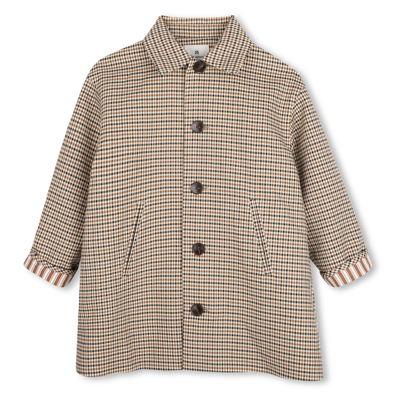 Long checkered coat KIDS AROUND 
                        GIRL