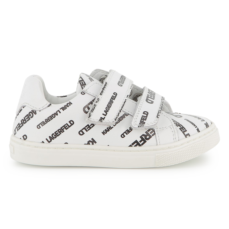 Leather hook-and-loop trainers KARL LAGERFELD KIDS 
                        UNISEX