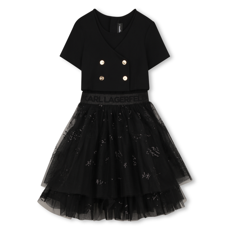 BI-MATERIAL CEREMONIAL DRESS KARL LAGERFELD KIDS 
                        GIRL