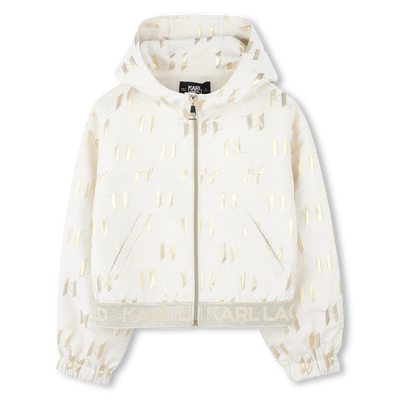 Cardigan with golden details KARL LAGERFELD KIDS GIRL