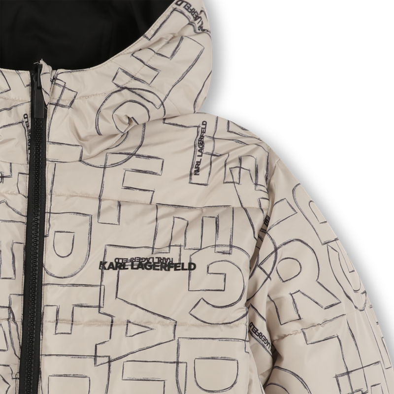 Reversible hooded down jacket KARL LAGERFELD KIDS 
                        BOY
