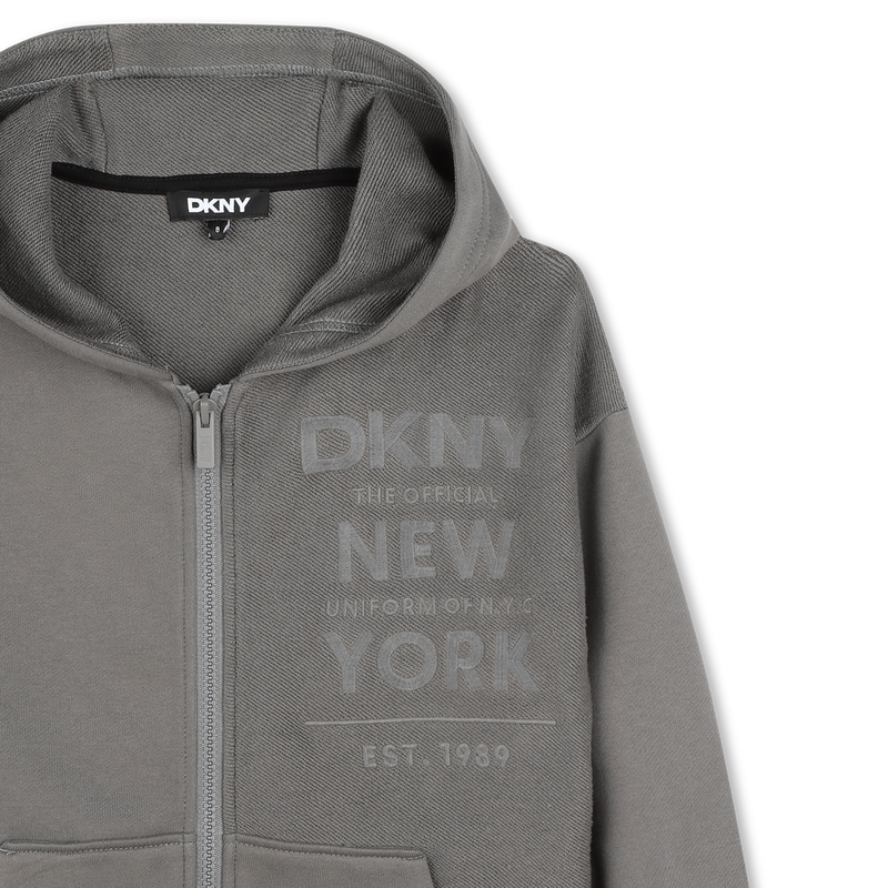 Cotton jersey zip sweatshirt DKNY 
                        BOY